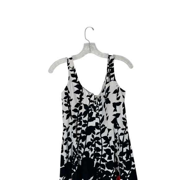 Nine West Black White Sleeveless Floral‎ Print Fit & Flare Sun Dress Size 6 - Picture 6 of 9